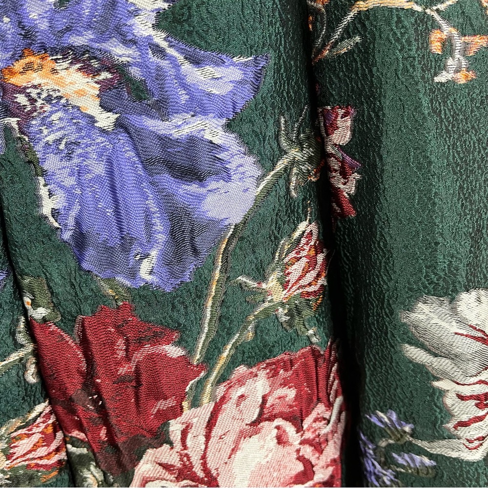 NWT Marchesa Notte Brocade Floral Green Midi Dress - Picture 8 of 10
